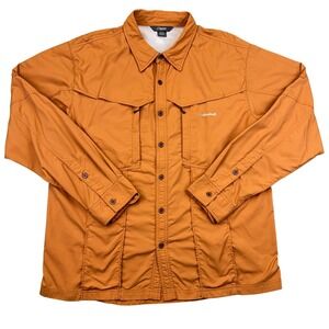 Cloudveil Shirt Mens XL Orange Nylon Long Sleeve Vented Fishing Outdoor Hiking